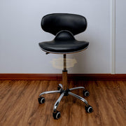 Modern Shell Shape Drafting Chair with wheels | Black Stool