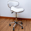 Modern Shell Shape Drafting Chair with wheels | White Stool