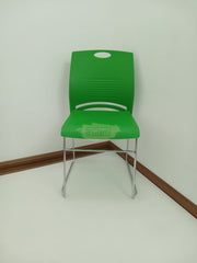 Modern Stackable Colorful Chair with Metal Frame Green Chairs