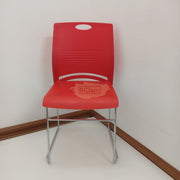 Modern Stackable Colorful Chair with Metal Frame Red Chairs