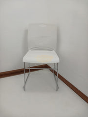 Modern Stackable Colorful Chair with Metal Frame White Chairs