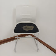 Modern Stackable Plastic Chair with Colored Seat with Metal Frame Black Chairs