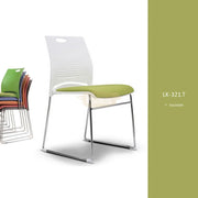 Modern Stackable Plastic Chair with Colored Seat with Metal Frame Chairs