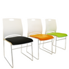 Modern Stackable Plastic Chair with Colored Seat with Metal Frame Chairs