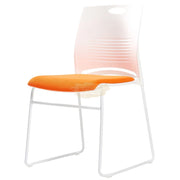 Modern Stackable Plastic Chair with Colored Seat with Metal Frame Chairs