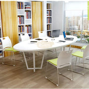 Modern Stackable Plastic Chair with Colored Seat with Metal Frame Chairs