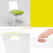 Modern Stackable Plastic Chair with Colored Seat with Metal Frame Chairs