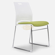Modern Stackable Plastic Chair with Colored Seat with Metal Frame Chairs
