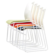 Modern Stackable Plastic Chair with Colored Seat with Metal Frame Chairs