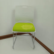 Modern Stackable Plastic Chair with Colored Seat with Metal Frame Green Chairs