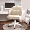 Modern Velvet Swivel Chair with Wheels | White Chair