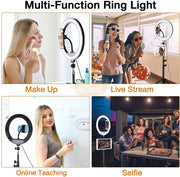 Multi-Function USB Ring Light 26cm with Tripod & Phone Clip Salon Furnishing