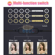 Multi-Function USB Ring Light 33 cm with Tripod & Phone Clip Salon Furnishing