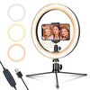 Multi-Function USB Table Ring Light 26cm with Tripod & Phone Clip Salon Furnishing