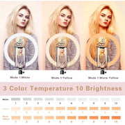 Multi-Function USB Table Ring Light 26cm with Tripod & Phone Clip Salon Furnishing