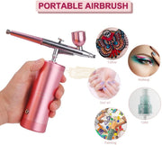 Multi-Purpose Rechargeable Handheld Single Action Airbrush Set - Gold Airbrush