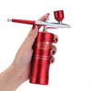 Multi-Purpose Rechargeable Handheld Single Action Airbrush Set - Red Airbrush