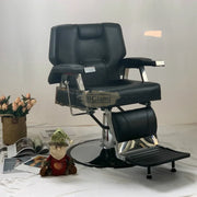 Multifunctional Hydraulic Reclining Barber Chair with Headrest & Footrest | Black Barber Chair