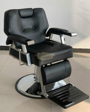 Multifunctional Hydraulic Reclining Barber Chair with Headrest & Footrest | Black Barber Chair