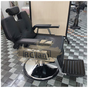 Multifunctional Hydraulic Reclining Barber Chair with Headrest & Footrest | Black Barber Chair