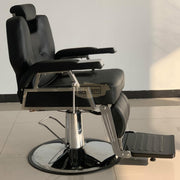 Multifunctional Hydraulic Reclining Barber Chair with Headrest & Footrest | Black Barber Chair