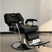 Multifunctional Hydraulic Reclining Barber Chair with Headrest & Footrest | Black Barber Chair