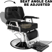 Multifunctional Hydraulic Reclining Barber Chair with Headrest & Footrest | Black Barber Chair