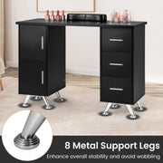 Multifunctional Table with 3 Drawers | Black 108*45*76cm Manicure Tables