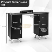 Multifunctional Table with 3 Drawers | Black 108*45*76cm Manicure Tables