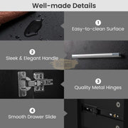 Multifunctional Table with 3 Drawers | Black 108*45*76cm Manicure Tables