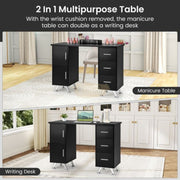 Multifunctional Table with 3 Drawers | Black 108*45*76cm Manicure Tables