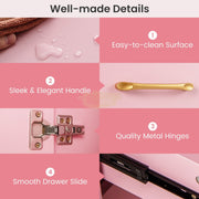 Multifunctional Table with 3 Drawers | Pink 108*45*76cm Manicure Tables