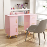Multifunctional Table with 3 Drawers | Pink 108*45*76cm Manicure Tables