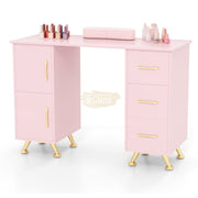 Multifunctional Table with 3 Drawers | Pink 108*45*76cm Manicure Tables