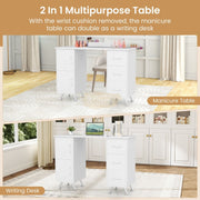 Multifunctional Table with 3 Drawers | White 108*45*76cm Manicure Tables
