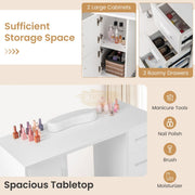 Multifunctional Table with 3 Drawers | White 108*45*76cm Manicure Tables