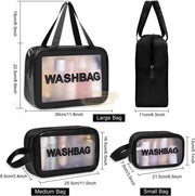 Multipurpose PVC Travel Organizer Bag | Black Toiletry Bag