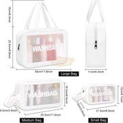 Multipurpose PVC Travel Organizer Bag | White Toiletry Bag