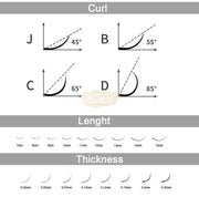NAGARAKU Classic D Single Length Lash Extension False Eyelashes