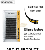 NAGARAKU Premium Matte Ellipse Flat Lash Extension False Eyelashes