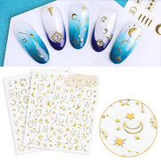 Nail Art 3D Gold Stickers - Available in 4 designs Nail Stickers