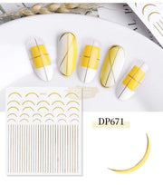 Nail Art 3D Gold Stickers - Available in 4 designs DP671 Nail Stickers