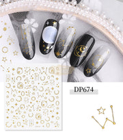 Nail Art 3D Gold Stickers - Available in 4 designs DP674 Nail Stickers