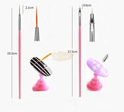 Nail Art Brush Set (15 pcs) | Pink Nail Art Brush