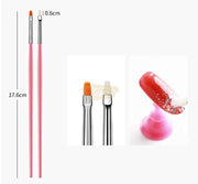 Nail Art Brush Set (15 pcs) | Pink Nail Art Brush