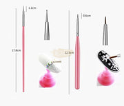 Nail Art Brush Set (15 pcs) | Pink Nail Art Brush