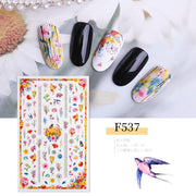 Nail Art Flower Stickers - Available in 10 designs F537 Nail Stickers