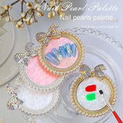 Nail Art Palette with Rhinestones & Pearls Acrylic Palette