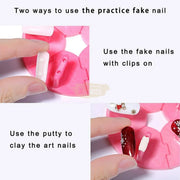 Nail Art Removable Practice Display Stand with Tips Nail Practice Stand