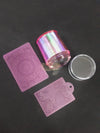 Nail Art Stamper Set (Stamper Scraper & Stamping Plate) - M-92 - Pink Nail Art Tool